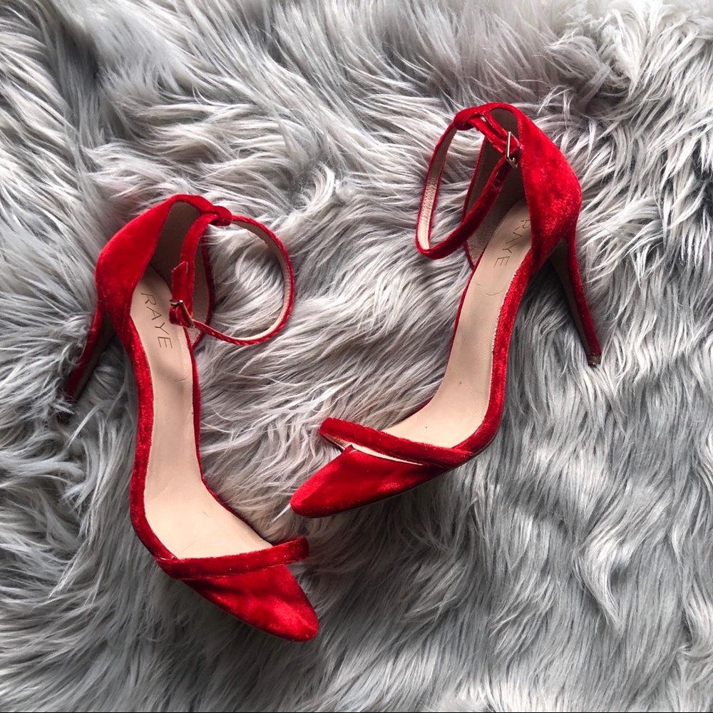 RAYE “Blake” Strappy Velvet Sandal w/ Leather Sole